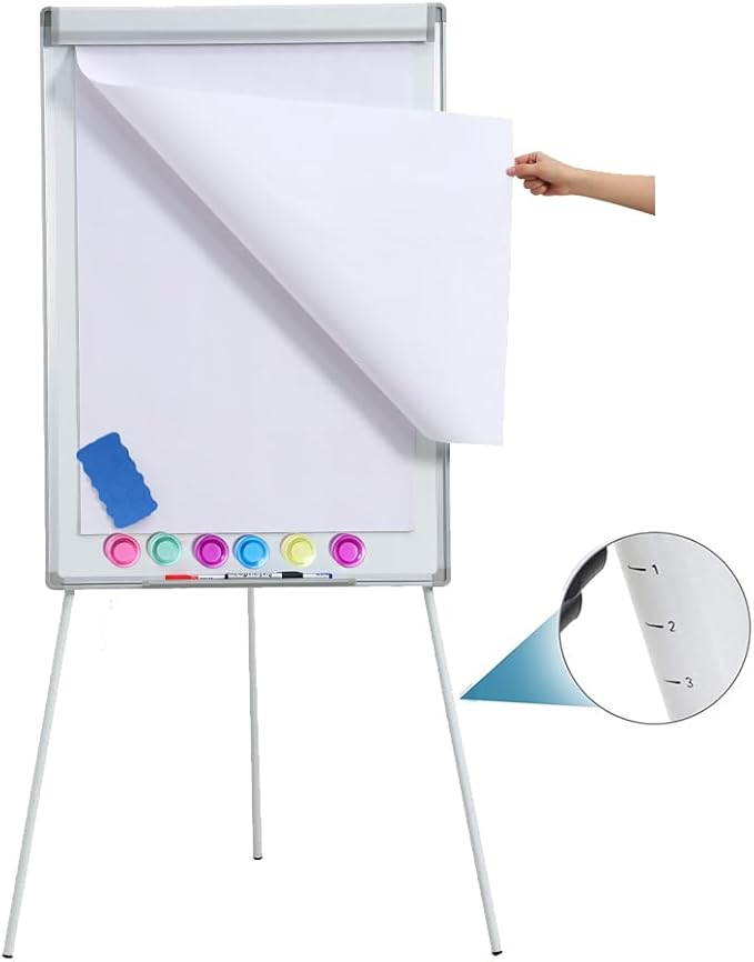 Magnetic Whiteboard Easel Tripod Stand 40 x 28 Inch by DexBoard