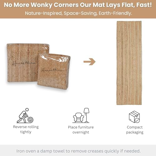 hausattire jute braided woven kitchen runner 2x6 feet showing dimensions