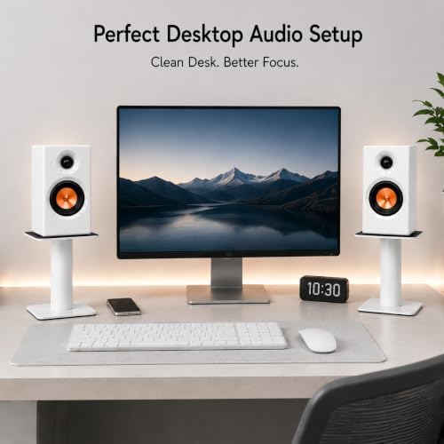Desktop Speaker Stands Pair for 5-8 Inch Studio Monitors & Bookshelf Spea...