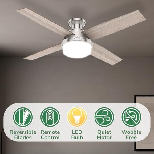 hunter dempsey, indoor, ceiling fan, modern, 52 inch, close-up detail