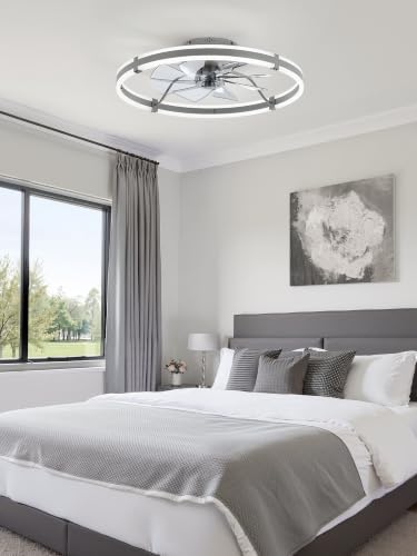 fanbulous 24" modern low profile ceiling fans with, front angle view