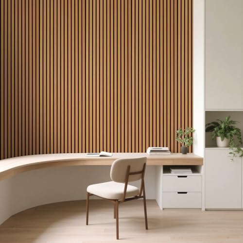 art3d roll-flat acoustic wood slat wall panel, 95.3, side view