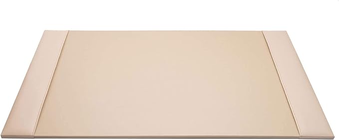 White Latte Bonded Leather 30" x 18" Side-Rail Desk Pad - Image 2