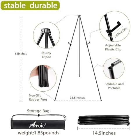 aroic 63 "easel stand for display, 6 pack shown in use