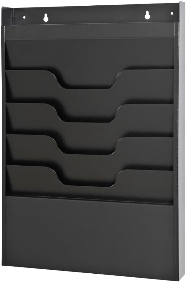 MAXXBUILD 4 Tier Wall Mounted File Organizer, Metal Task Rack by Unknown