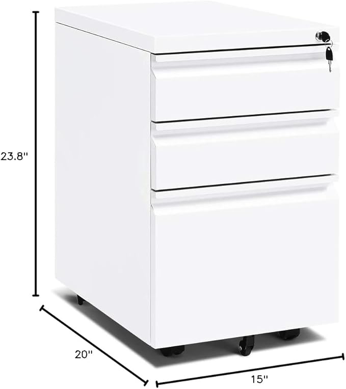 INTERGREAT 3 Drawer Filing Cabinet - Image 3