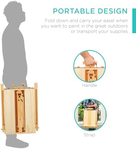 best choice products art easel for painting, portable showing dimensions
