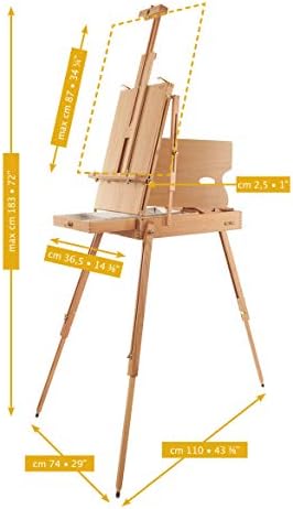 mabef m22 french sketch box easel, portable oiled shown in use