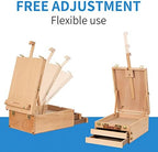 falling in art beechwood tabletop easel box, package contents