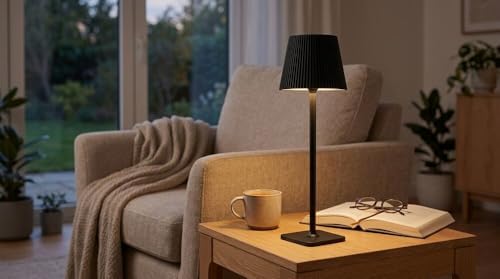 Mikasa Rechargeable Cordless LED Table Lamp 14.8-Inch Black