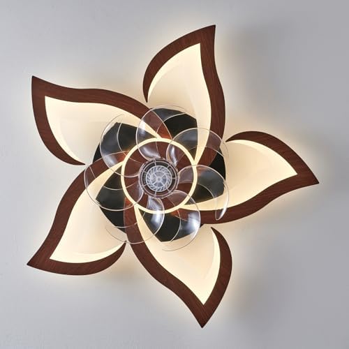 flower modern ceiling fans with lights, low profile, front angle view