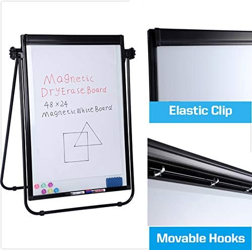 40"x28" U Stand Double Sided Magnetic Dry Erase Board Easel Stand, Homeschool & - Image 3