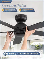 fanbulous 48 inch black ceiling fan no light, package contents
