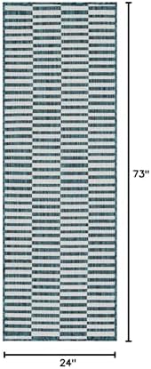 unique loom outdoor striped collection area rug, close-up detail