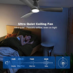 depuley 42-inch ceiling fans with lights: black 3, front angle view