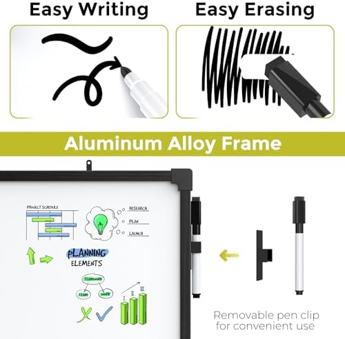 MaxGear 36" x 24" Magnetic Double-Sided Dry Erase Board, Aluminum F...