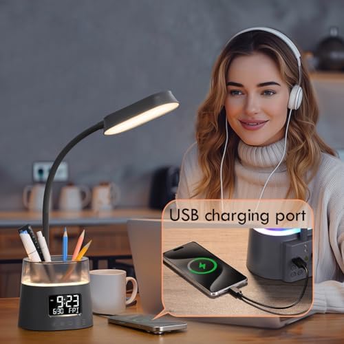WILIT LED Desk Lamp for College Dorm Room Essentials, 3 Modes,Touch, Gray