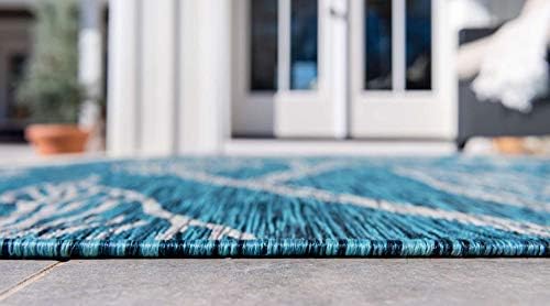 unique loom outdoor botanical collection area rug showing dimensions