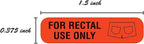 Red for Rectal Use Only Stickers / 500 Small Labels / 0.375" x 1.5" Fluorescent Red Permanent Adhesive Sticker