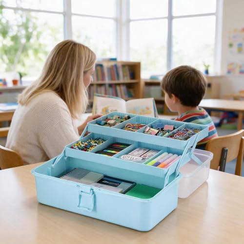 tackle box, 15-inch extra large art storage box, front angle view