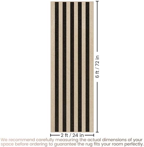 washable 2x6 striped modern easy jute runner indoor shown in use