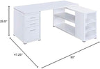 Pemberly Row L Shape Corner Storage Desk in White, Letter/Legal File, 5 - Image 3