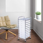Giantex 10 Drawer Rolling Storage Cart Scrapbook Paper Office School Organizer - Image 6