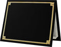 LUXPaper 9.5" x 12" Certificate Holders | Black Linen | Embossed Gold Foil by LUXPaper