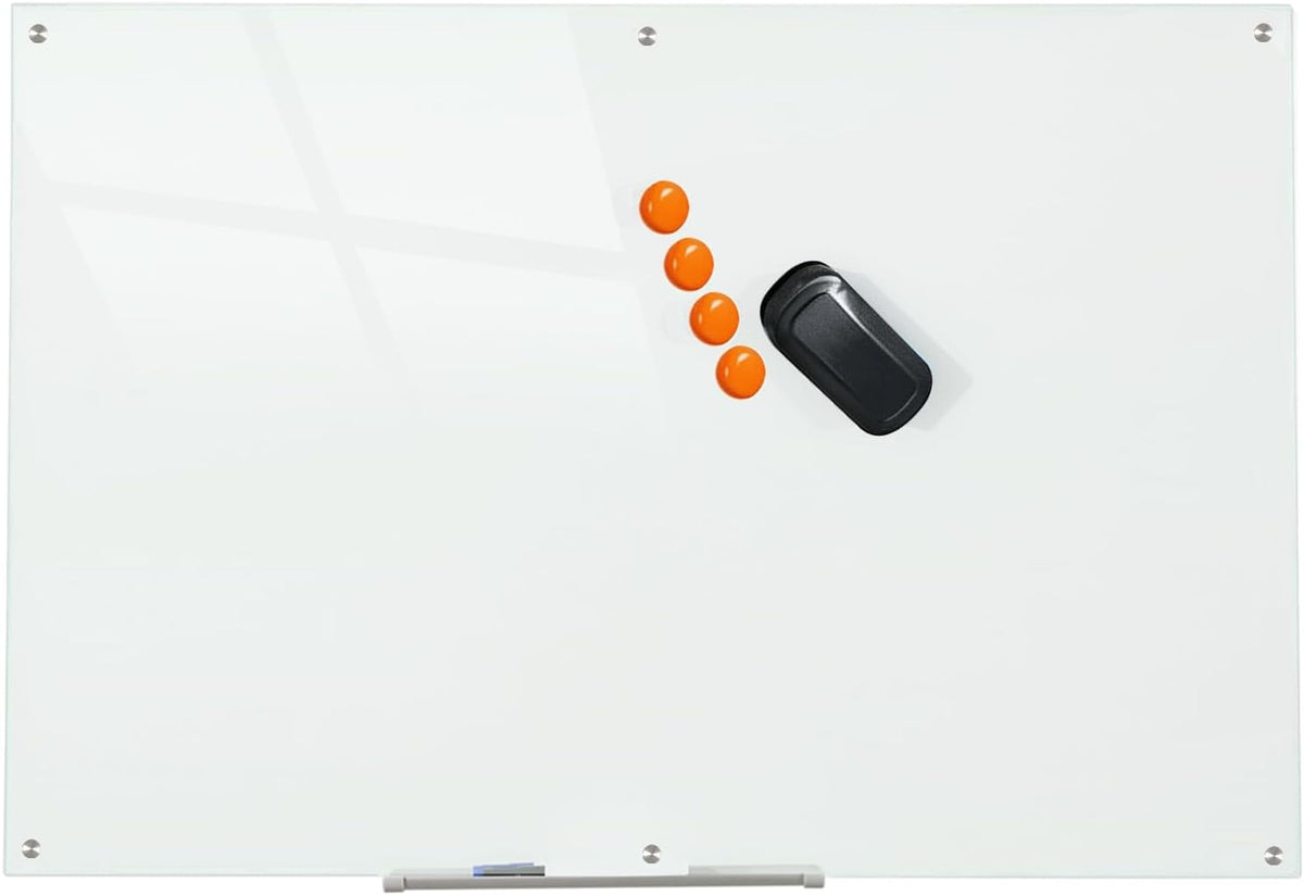 Glass Whiteboard Magnetic Dry Erase White Board 6' x 4'
