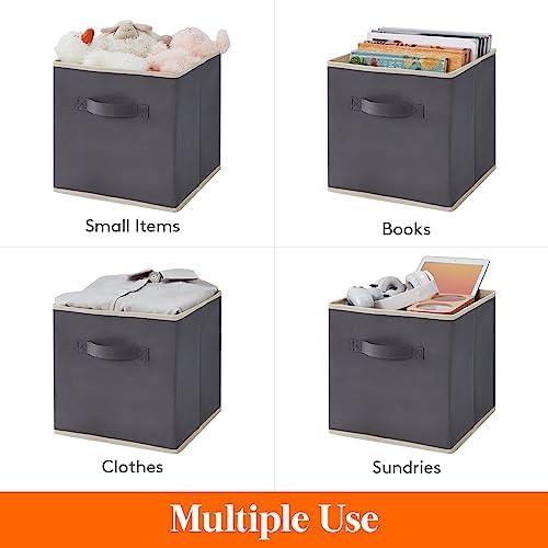 Lifewit Storage Cubes, 11 Inch Organizer Bins, 18L Gray, 12 Packs
