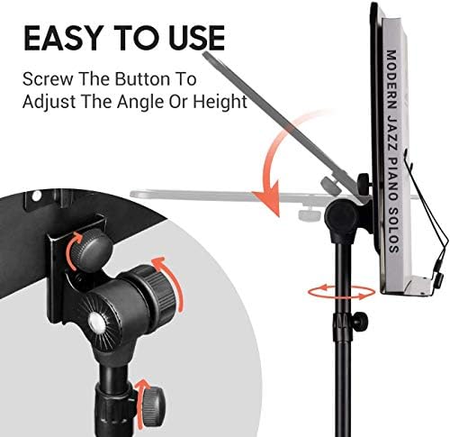 CAHAYA Sheet Music Stand Dual-use Convert to Desktop Stand Adjustable Black