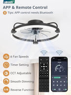 lediary 20" ceiling fans with lights and remote shown in use