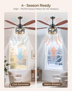 blnan 52 inch ceiling fan with lights and, side view