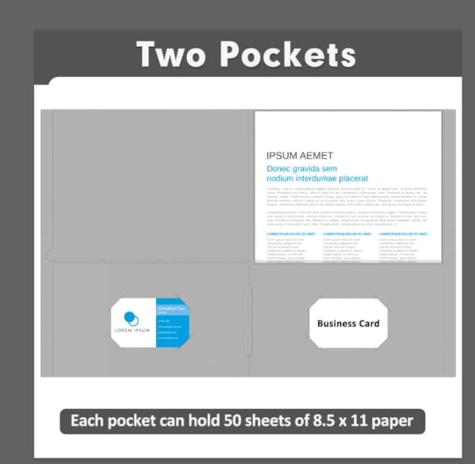 Two Pocket Folders, PANDRI 50 Pack 2 Pocket Folders, Letter Size Paper File - Image 4
