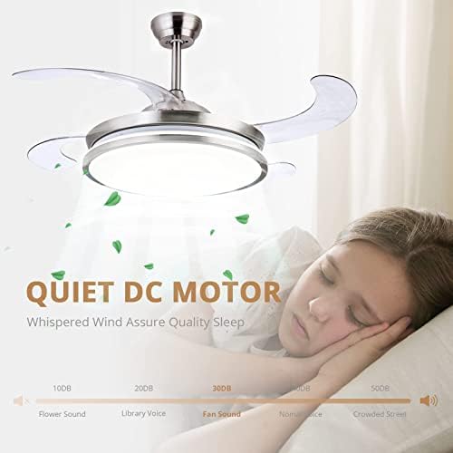 sterren retractable ceiling fans with lights,42 inch modern showing dimensions