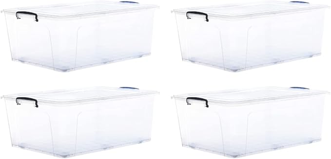 Superio Storage Bins with Lids, Stackable Totes, BPA Free, Odor Free, Organizer by Superio