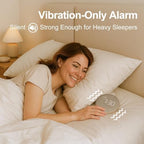 reacher travel vibrating alarm clock for heavy sleepers shown in use