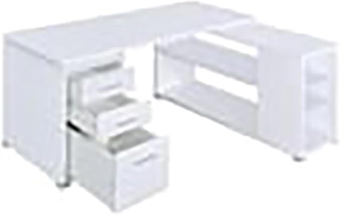 Pemberly Row L Shape Corner Storage Desk in White, Letter/Legal File, 5 - Image 10