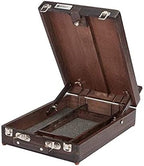 kingart adjustable wood table sketchbox easel, premium beechwood shown in use