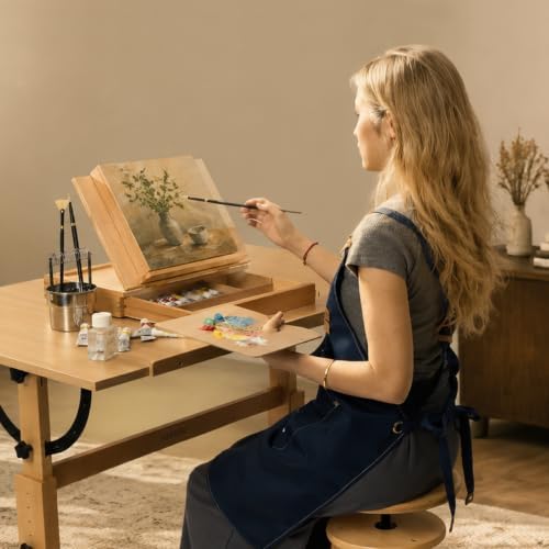 meeden table top easel with drawer: tabletop easel on a desk or shelf