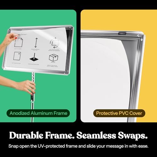 t-sign adjustable pedestal sign holder poster stand, package contents