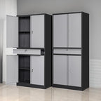 letaya metal garage storage cabinet with drawer,4 door shown in use