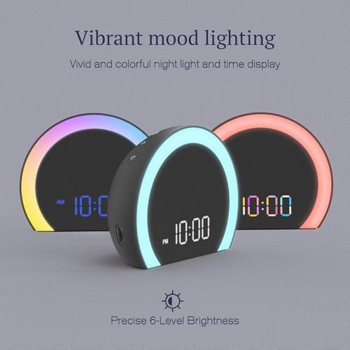 anjank super loud alarm clock with wireless bed on a desk or shelf