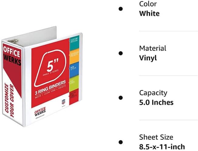 2 Pack of 5 Inch 3 Ring Binder - Image 2