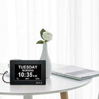 ssya 7 inch calendar clock - 12 alarm showing dimensions