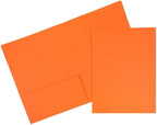LUXPaper 9" x 12" Presentation Folders | Two Pocket | Mandarin Orange | 100lb. by LUXPaper