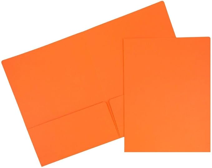 LUXPaper 9" x 12" Presentation Folders | Two Pocket | Mandarin Orange | 100lb. by LUXPaper
