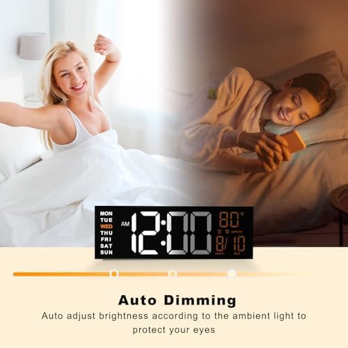 jall 16" large digital wall clock with remote on a desk or shelf