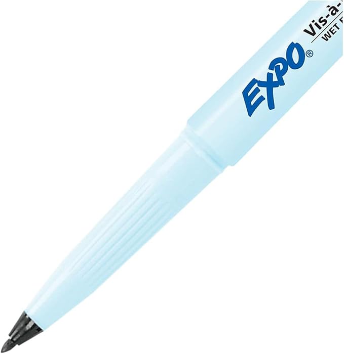 EXPO Visa Vis Wet Erase Markers Fine Point Black 12-Pack Ideal - Image 4