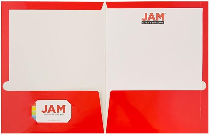 JAM PAPER Laminated Two Pocket Glossy School Folders - Image 2